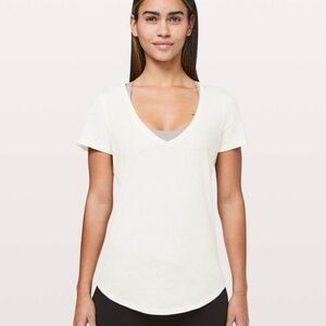 Lululemon Love Tee, White V-Neck, Size 8